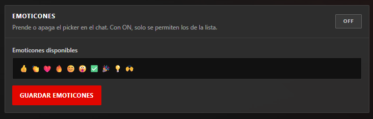 Emoticones personalizables para el chat